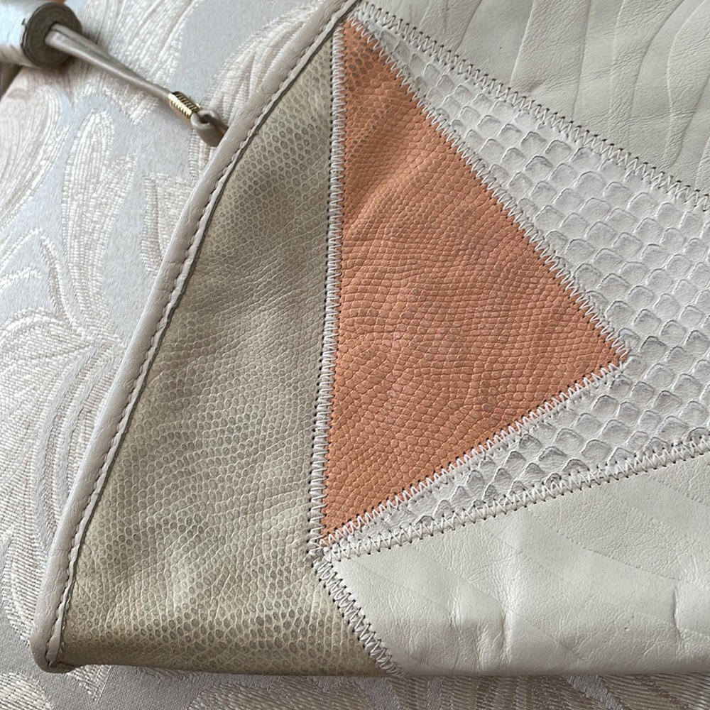 VTG, Oversized Leather and Snakeskin, Half Moon Clutch - Picture 11 of 11